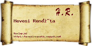 Hevesi Renáta névjegykártya